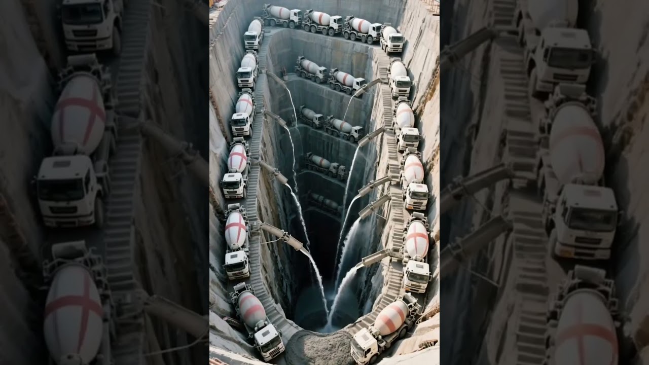 Real photos of the construction site Concrete Concrete machinery Concrete construction Concrete po