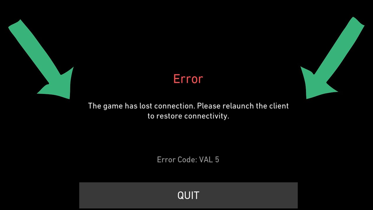 Fix valorant error code VAL 5 The game has lost connection please relaunch the client to restore