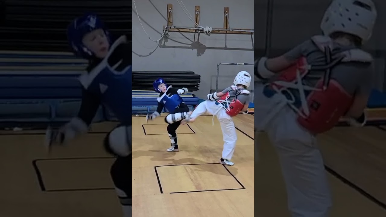 Cut spinhook kick || kumito karate fight || #shorts  #short