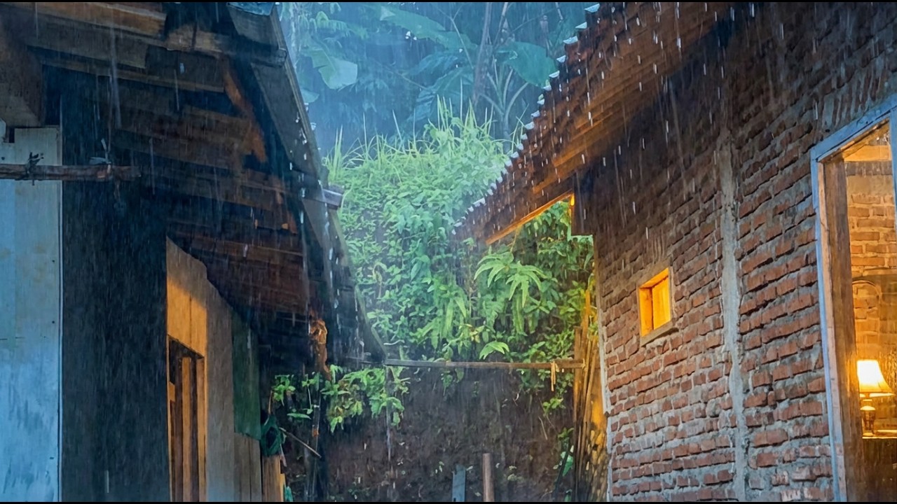 Sleep Fast Tonight with Heavy Rain on Roof 🌧️ Calm Night Ambience