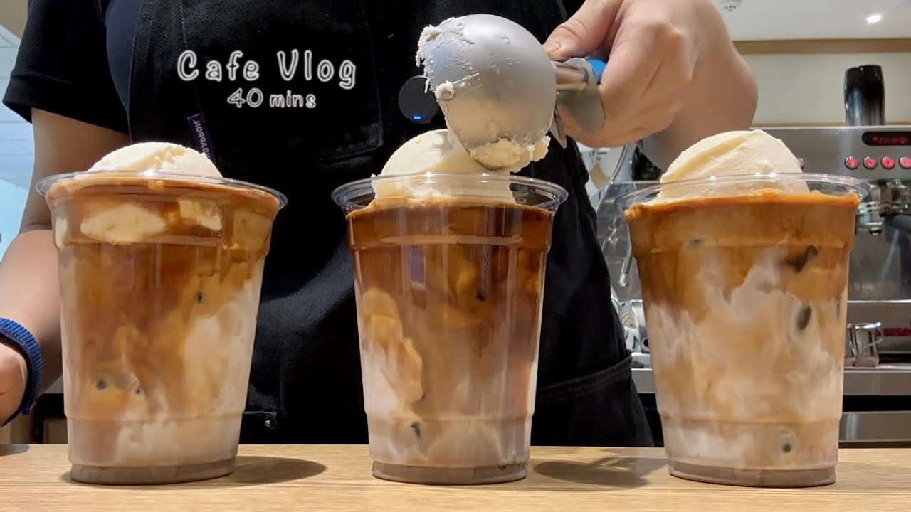 [4K] Cafe Vlog | 🤎🍨카페브이로그 40분 몰아보기🍨🤎