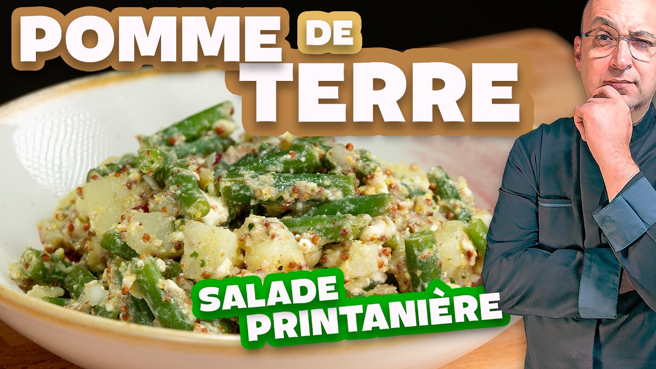 Une délicieuse salade printanière de pommes de terre, légère, préparée sans huile ni mayonnaise !