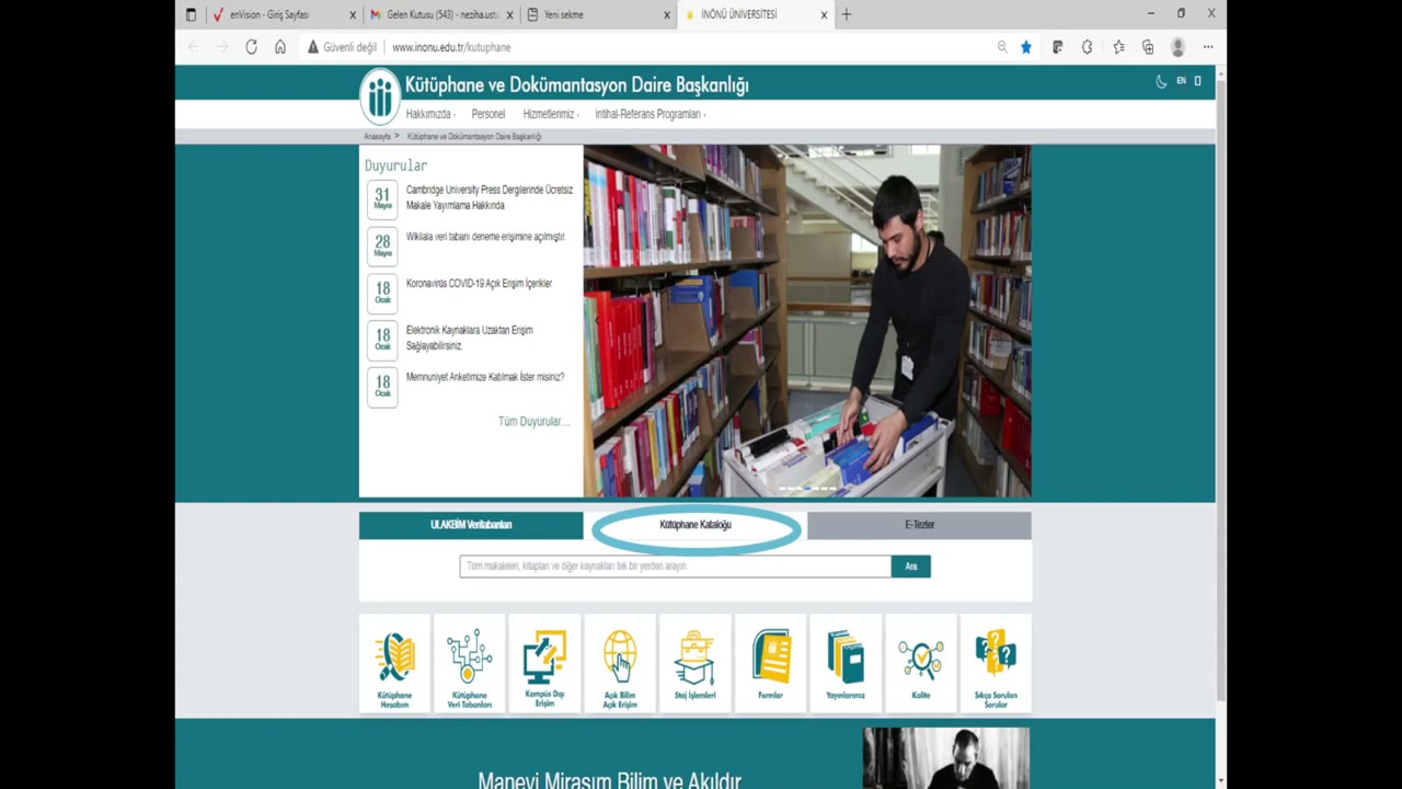 İnönü Üniversitesi I 2021  2022 Eğitim Öğretim Dönemi Kütüphane Oryantasyonu