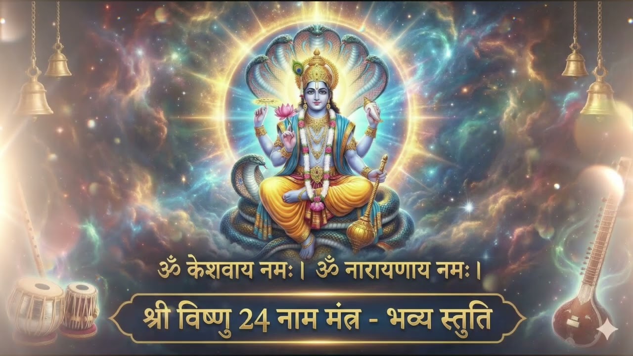 24 Names of Vishnu Mantra | Om Keshavaya Namah | Powerful Devotional Chant