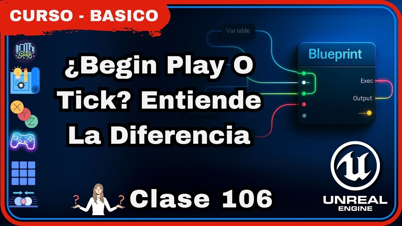 Clase 106 | Nodos Y Eventos Básicos: Begin Play, Tick Y Print String En Blueprints (UE5)