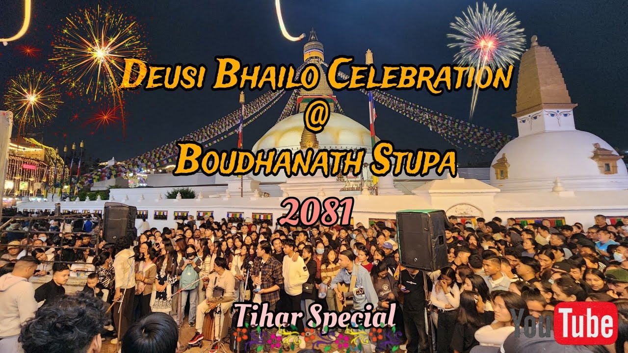 Deusi Bhailo Celebration In Boudhanath | Tihar Special |  Babbal Ramailo Bhayo Renta