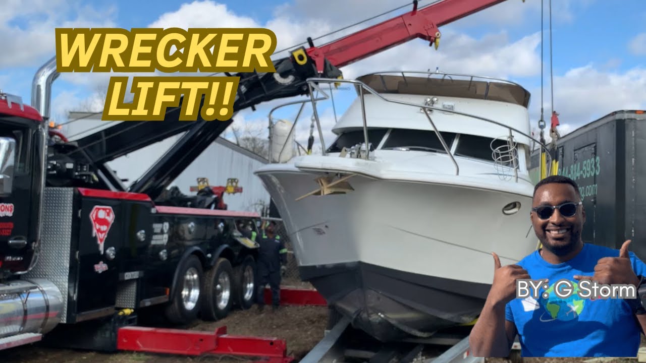 Rotator Boat Lift! Rebuild 1995 31' Silverton Yacht Restoration Simmons Towing!