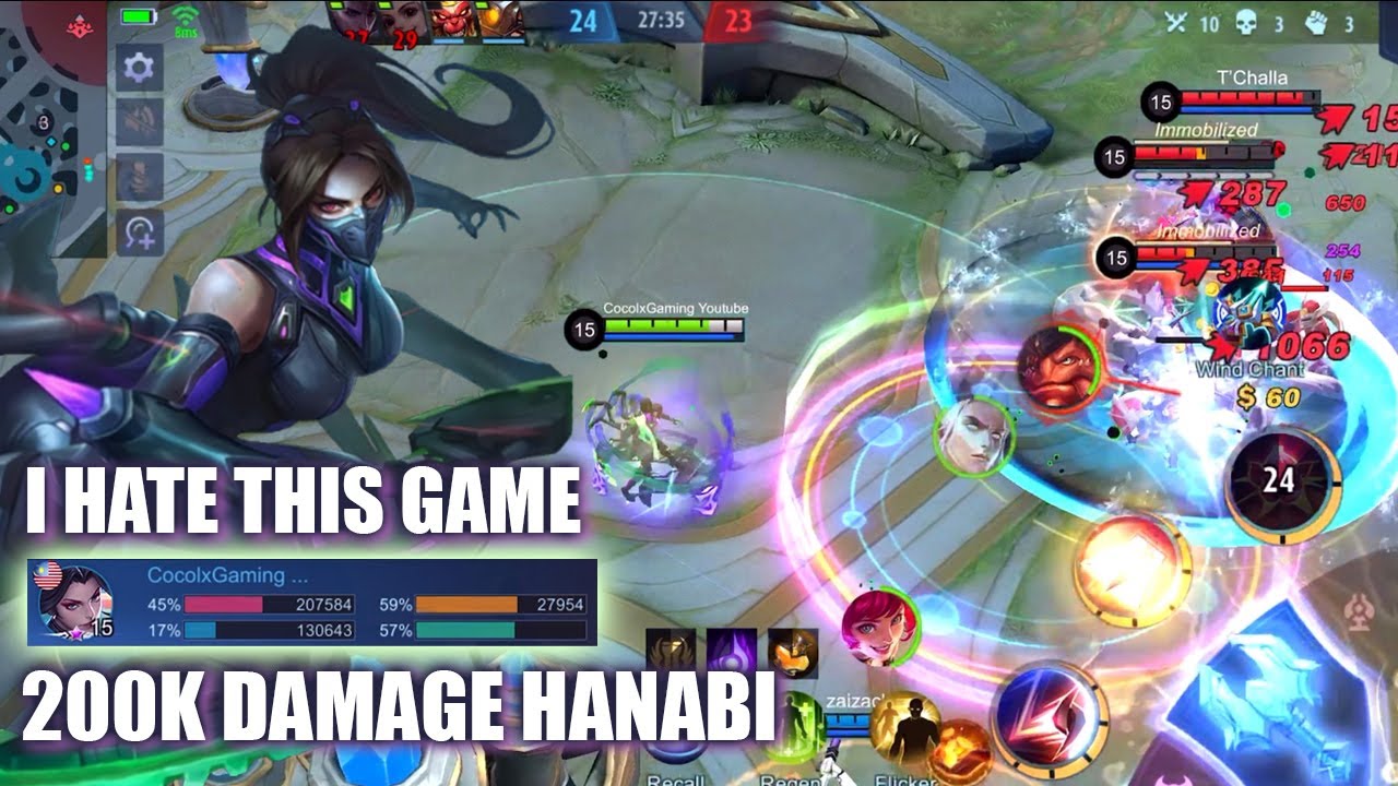 I HATE THIS GAME ! 200K DAMAGE HANABI ! MLBB -