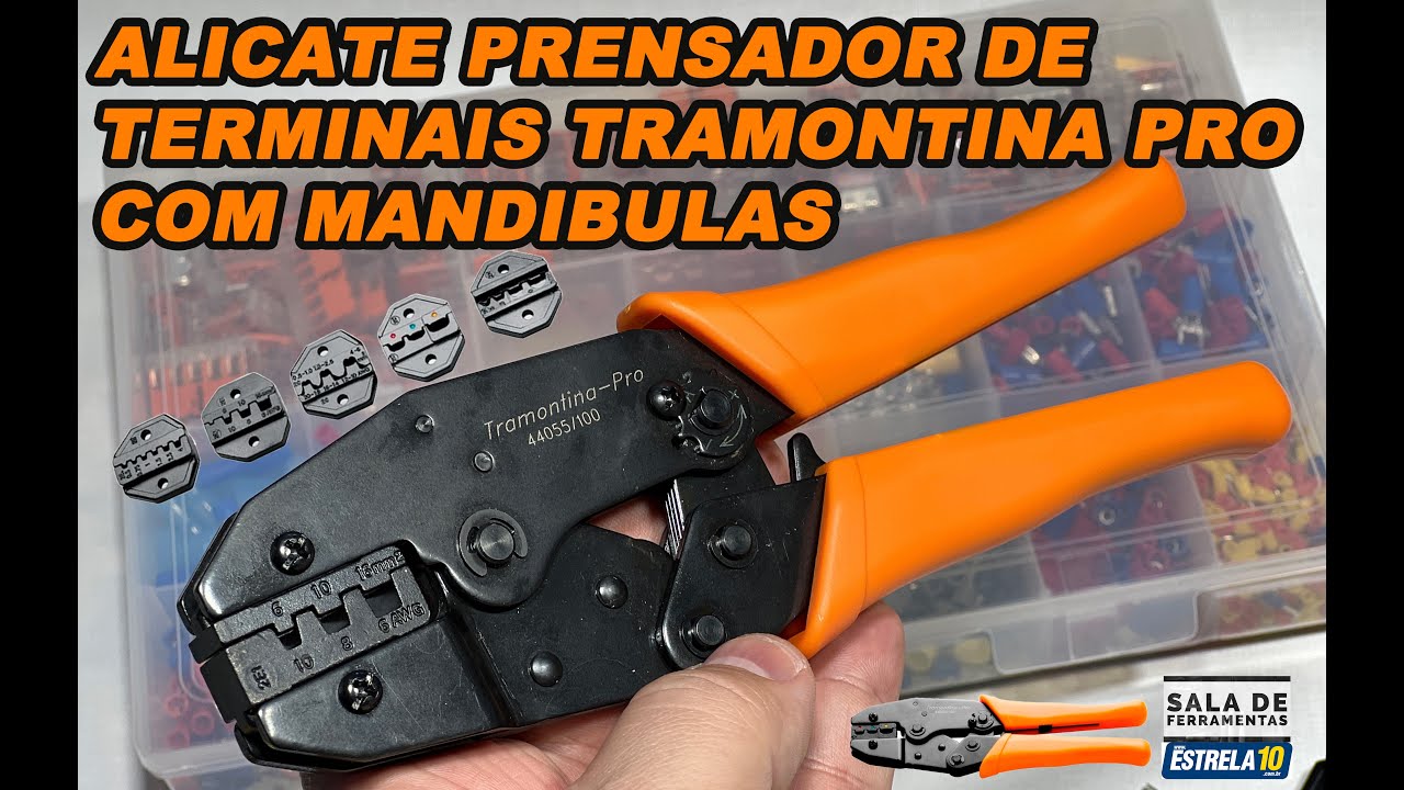 ALICATE PRENSA TERMINAL TRAMONTINA PRO 44055/100 kit #ferramentas #tramontina #estrela10