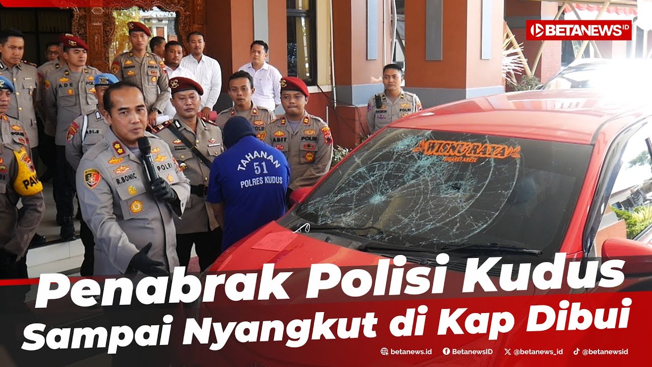 Penabrak Polisi Kudus Sampai Nyangkut di Kap Dibui