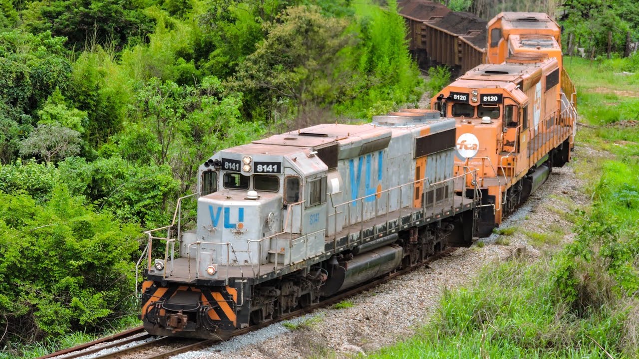 6 SD40 PUXANDO MINÉRIO EM GRANDE SUBIDA DE SERRA!!!