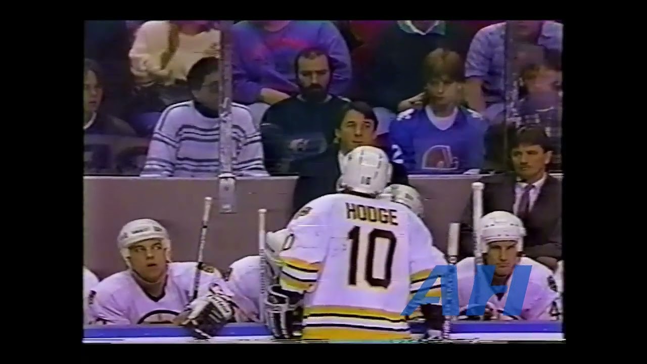 NHL Jan. 8, 1991 Darin Kimble,QUE v Bob Sweeney,BOS Quebec Nordiques Boston Bruins