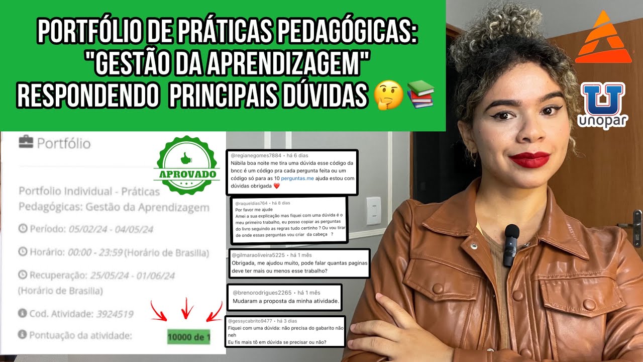 Portfólio de Práticas Pedagógicas Unopar - Tirando Dúvidas 📚❓ #unopar #práticaspedagógicas #foryou