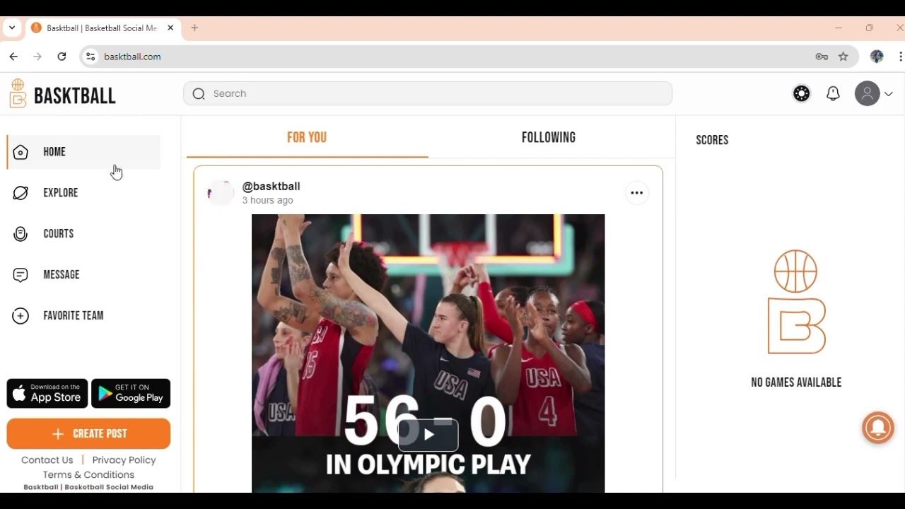 basktball.com is our new social media site for basketball fans primarily