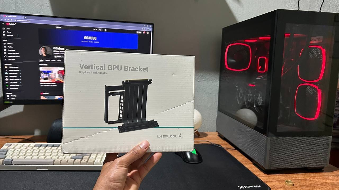 COLACANDO A PLACA  DE VIDEO NA VERTICAL--Suporte Vertical DeepCool 4.0