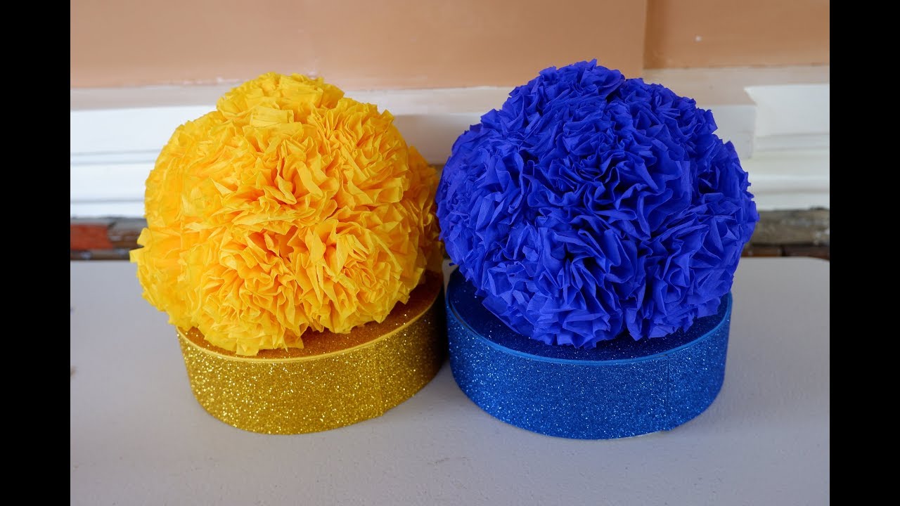 DIY Beautiful Round Tissue Paper Flower Centerpieces Decoration Idea
