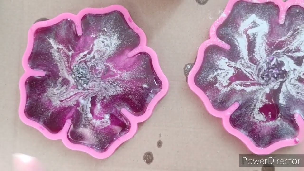 #142  How to use floating metallic Mica - Elichem #silverresin #purpleresin #flowerresin