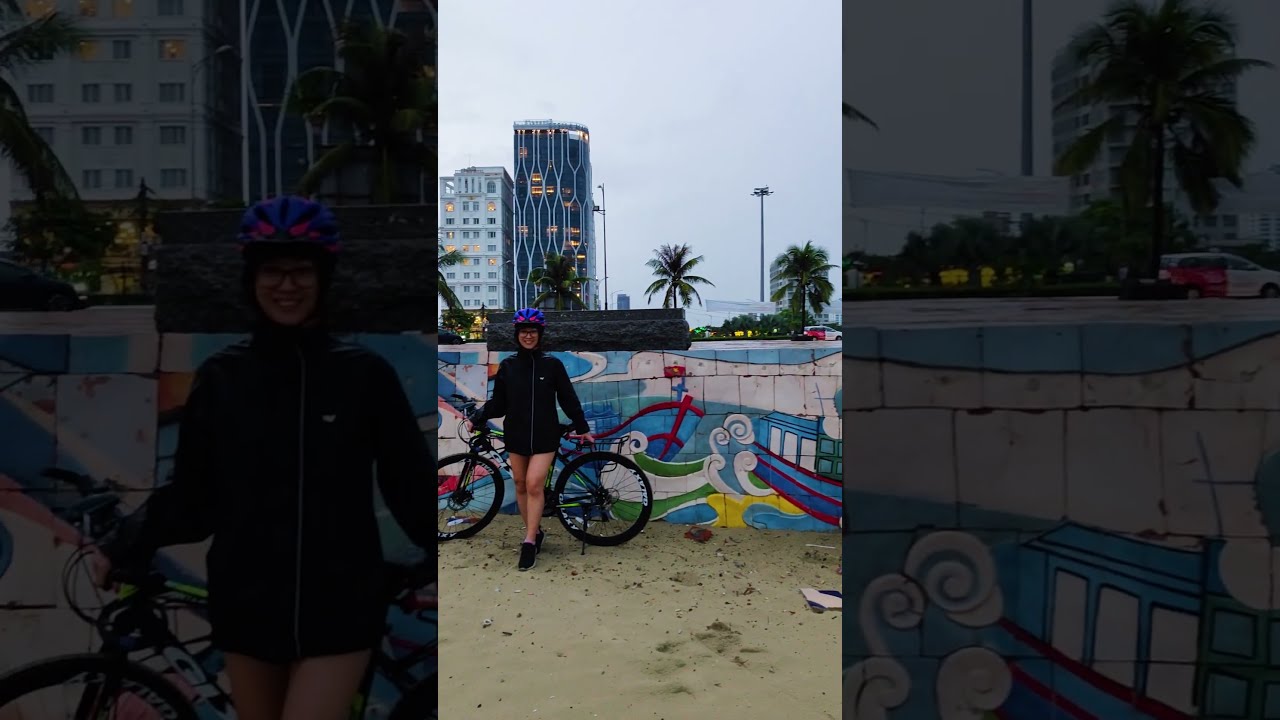 Beachside Adventures on a Budget 🏖️🚲 #danang #bicycleadventure #cycling #cyclingvietnam