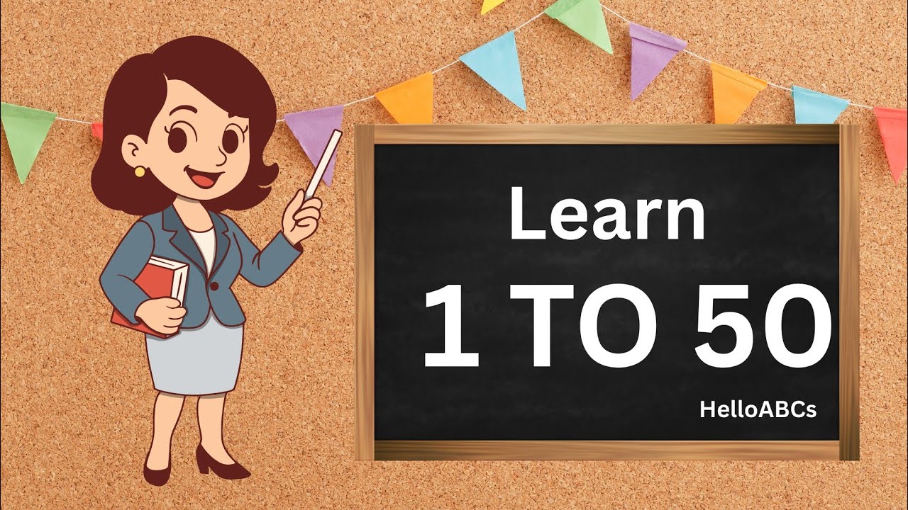 Easy Counting 1 To 50 For Kids In Classroom Style Learning | Numbers 1 To 50 @HelloABCs #Learn1to50 