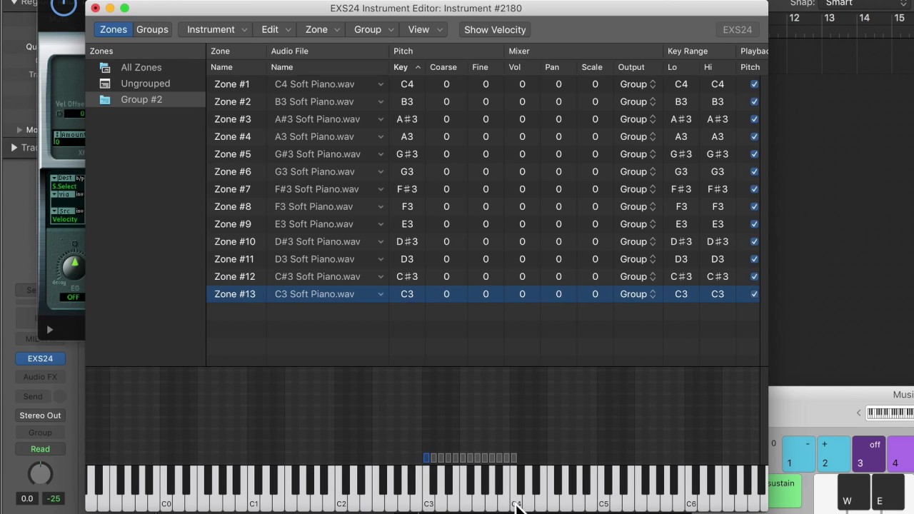 Как создать мультисэмплерный инструмент в сэмплере EXS24 — руководство по Logic Pro X