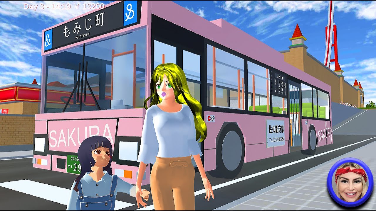 LEVEI minha FILHA de ÔNIBUS no 1º DIA de AULA no SAKURA SCHOOL SIMULATOR