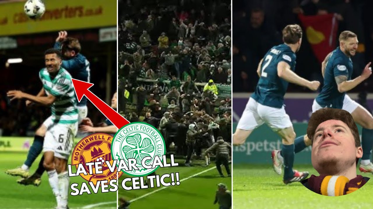 LATE VAR DRAMA SAVES CELTIC!! Motherwell 2-3 Celtic MATCH VLOG!!