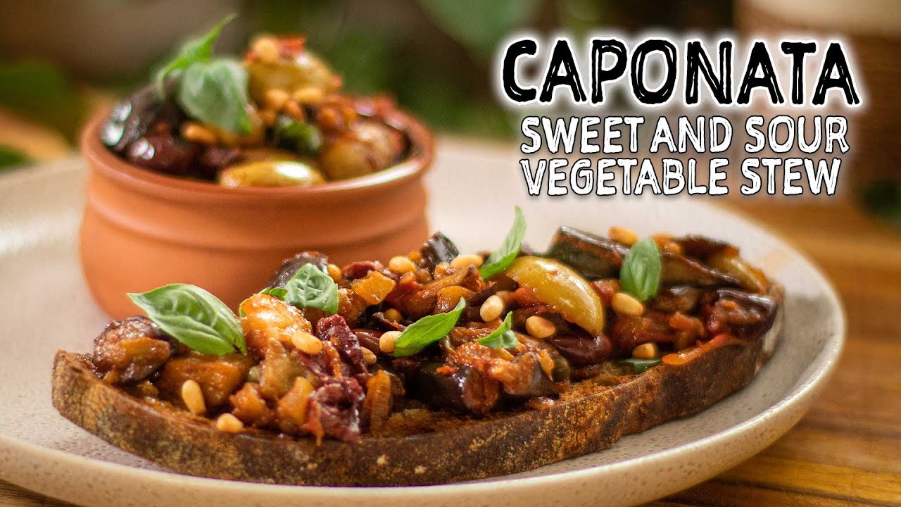 Eggplant Caponata, a Sweet & Sour Vegetable Stew