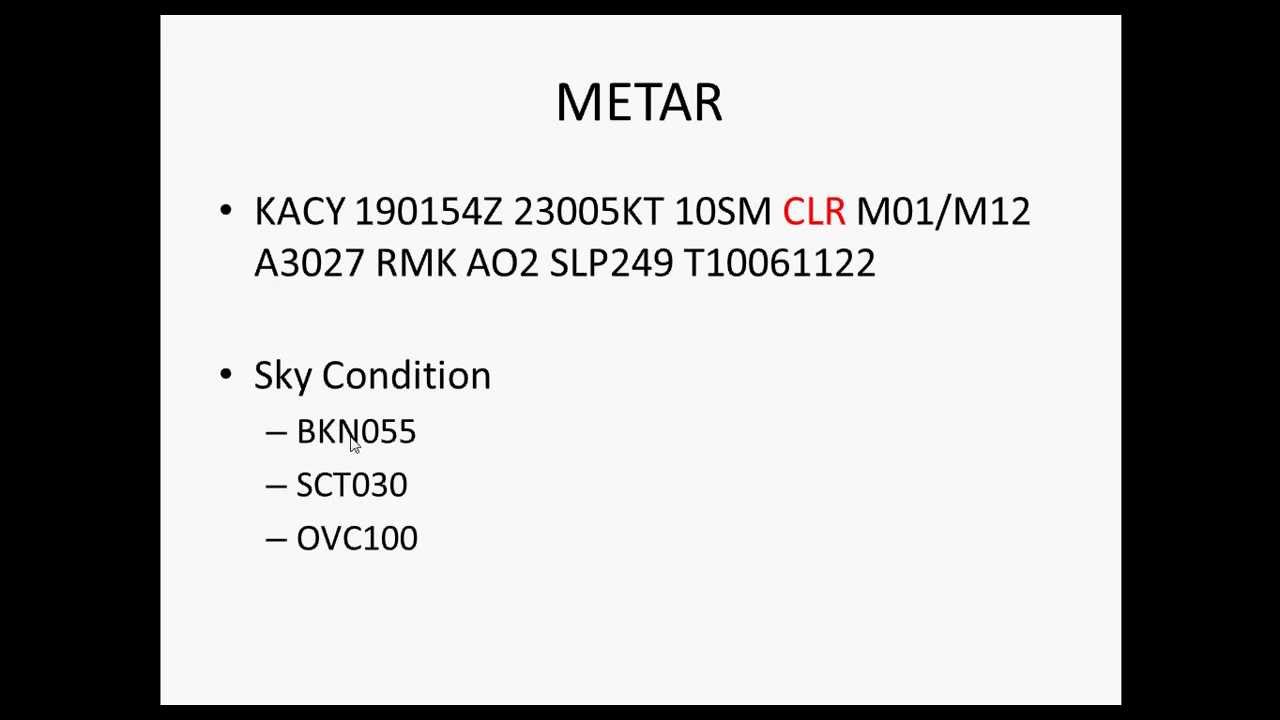 How to read a METAR