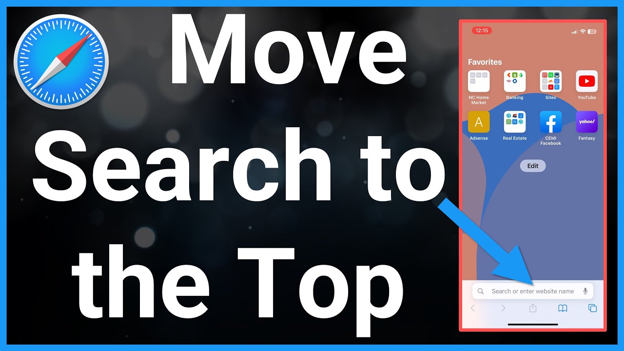 How To Move Search Bar To Top Of Screen On iPhone
