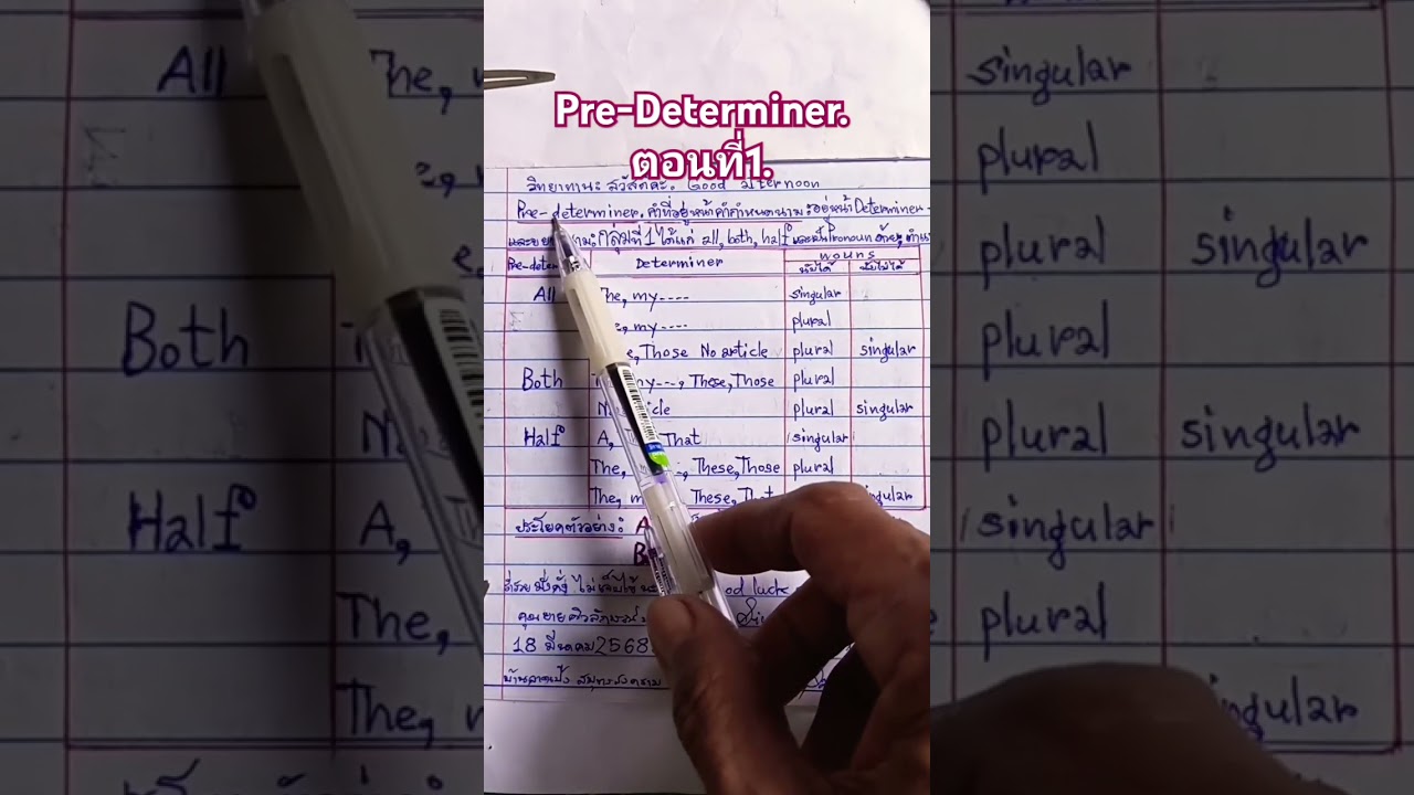 Pre-Determiner.ตอนที่1. 
