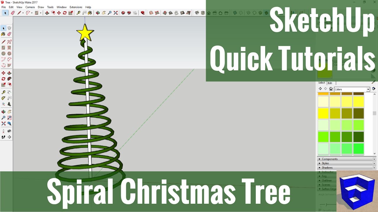 Creating a Spiral Tree with Helix Along Curve in SketchUp