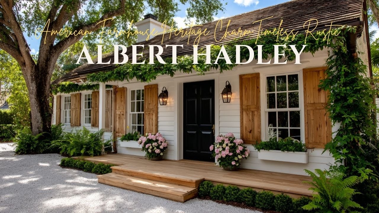 Albert Hadley Inspired American Farmhouse Heritage Charm Meets Timeless Rustic Simplicity