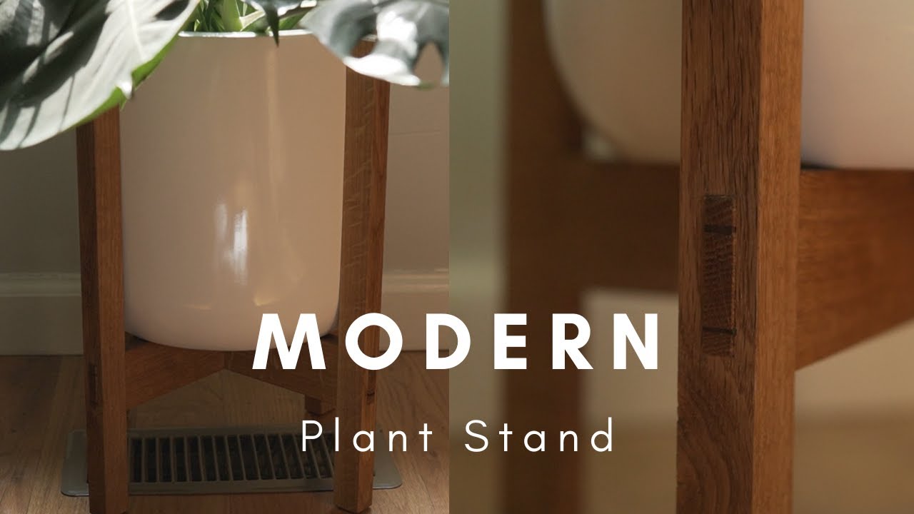 Making a Mid-Century Modern Plant Stand with Wedged Tenons // Quiet Woodworking