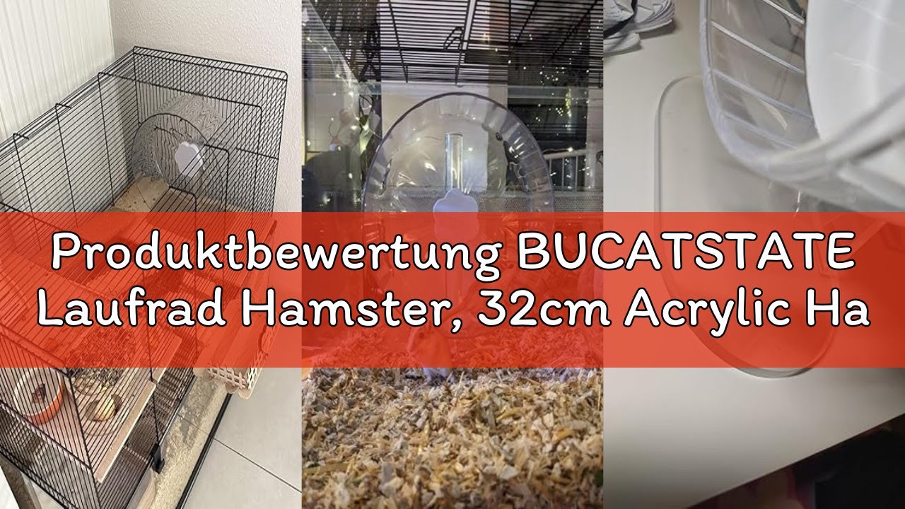 Produktbewertung BUCATSTATE Laufrad Hamster, 32cm Acrylic Hamsterrad Leise mit Verstellbare Basis Ha