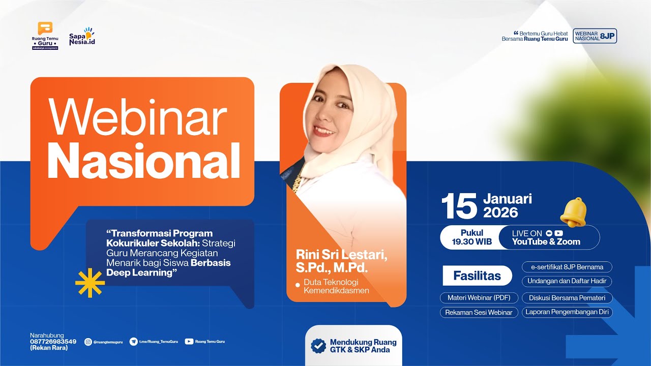 Webinar Kokurikuler - Strategi Guru Merancang Kegiatan Menarik bagi Siswa Berbasis Deep Learning