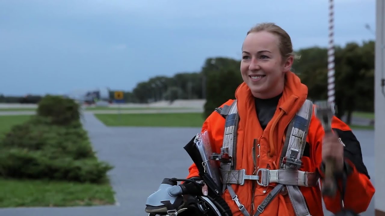 Polish Female MiG-29 Fighter Pilot in Soviet Orange Naval Flight Suit (ppor. Urszula Brzezińska)