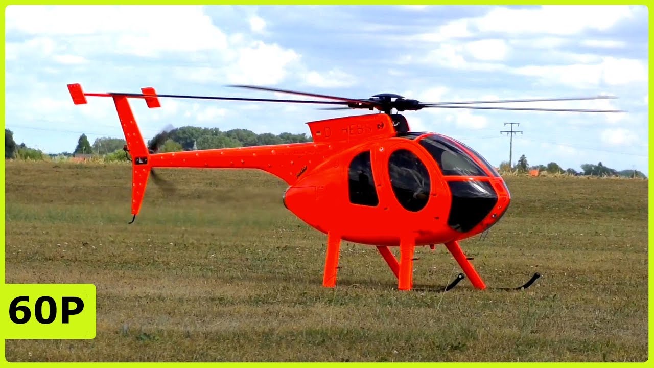 AMAZING XXL RC SCALE HUGHES 500 E TURBINE HELICOPTER FLIGHT DEMONSTRATION