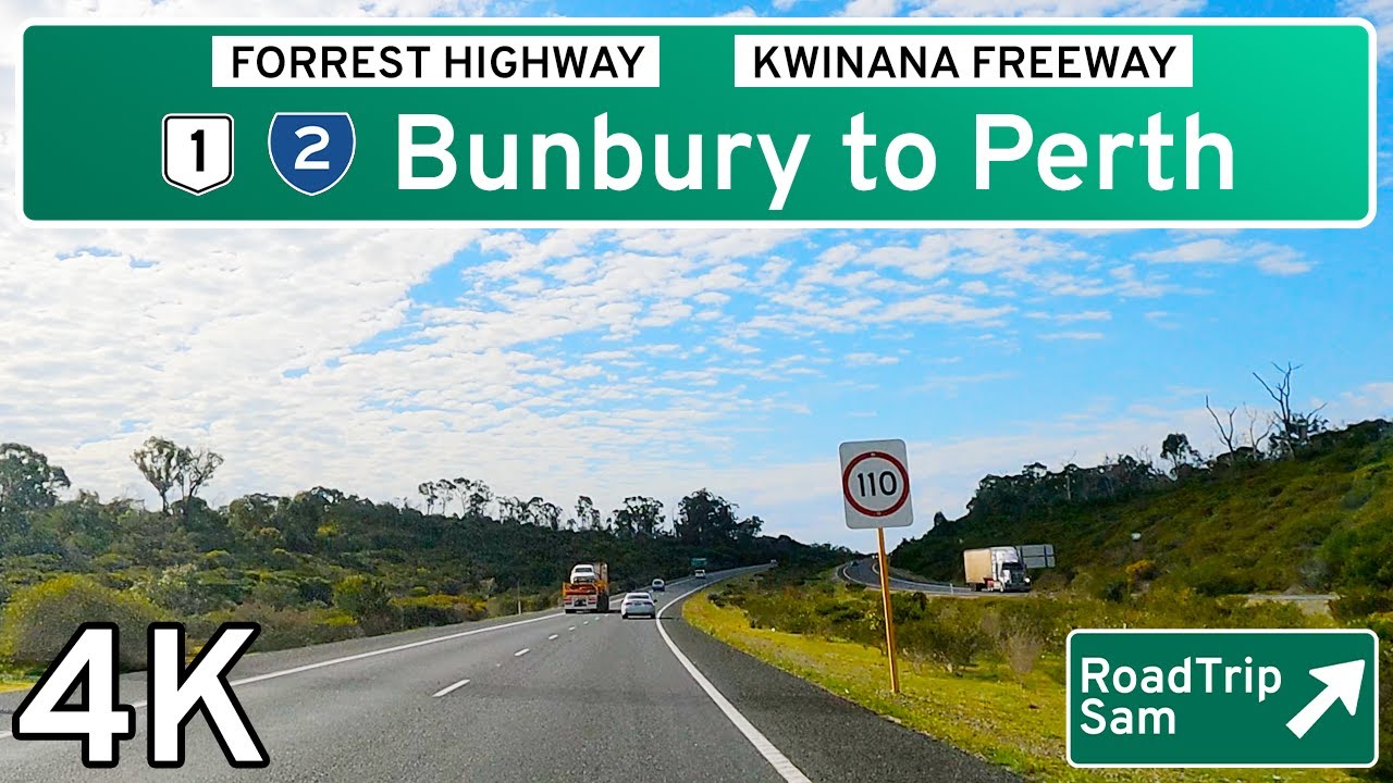 Bunbury to Perth - Forrest Hwy / Kwinana Fwy - Western Australia - 🇦🇺 4K / Hyperlapse / POV