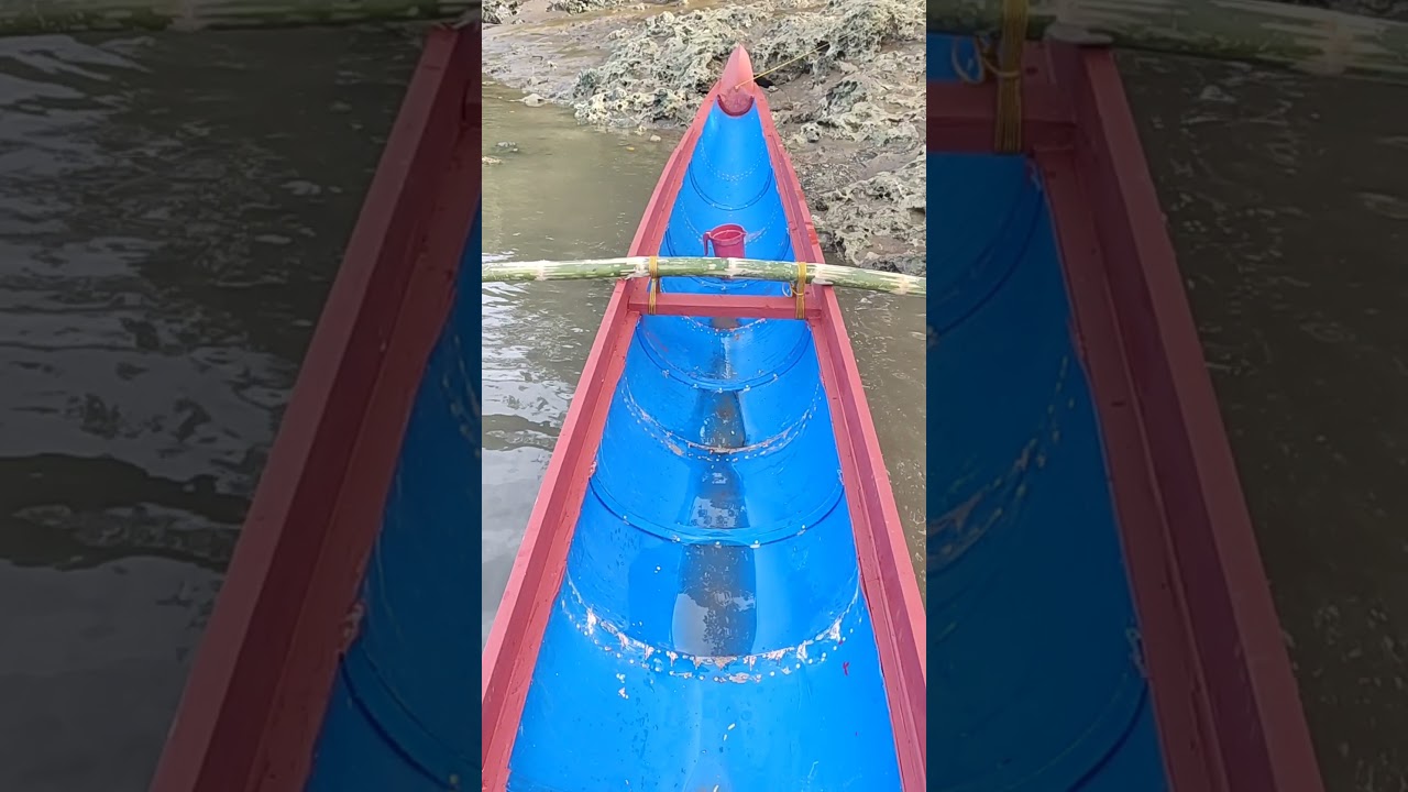 making plastic drum boat.