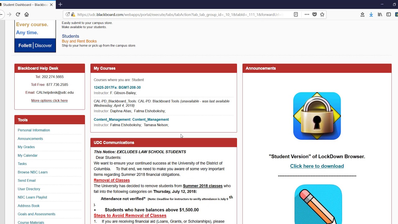Blackboard Interface Overview