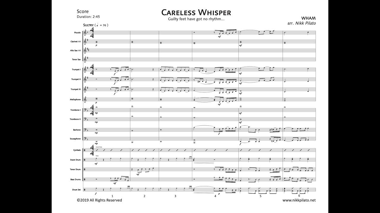 Careless Whisper - Wham! (Marching Band Arrangement)