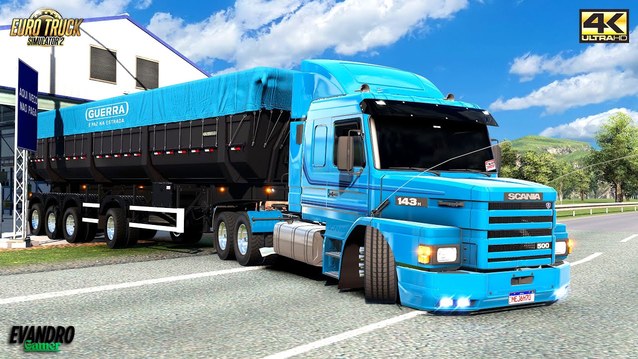 Transportando Pedras (42 t) Scania 143H Pente no Turbo Caçamba Guerra Ets2 V1.56