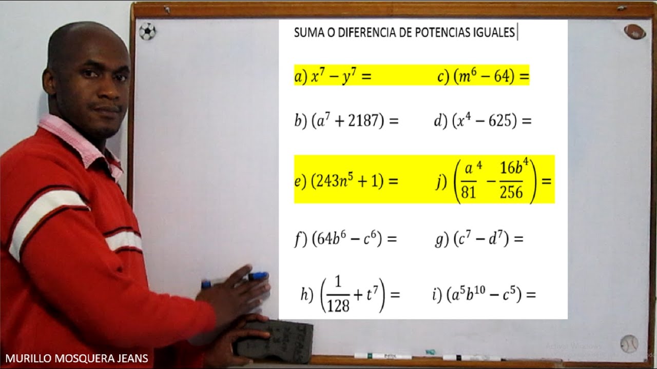 SUMA O DIFERENCIA DE POTENCIAS IGUALES +JEANS MURILLO+