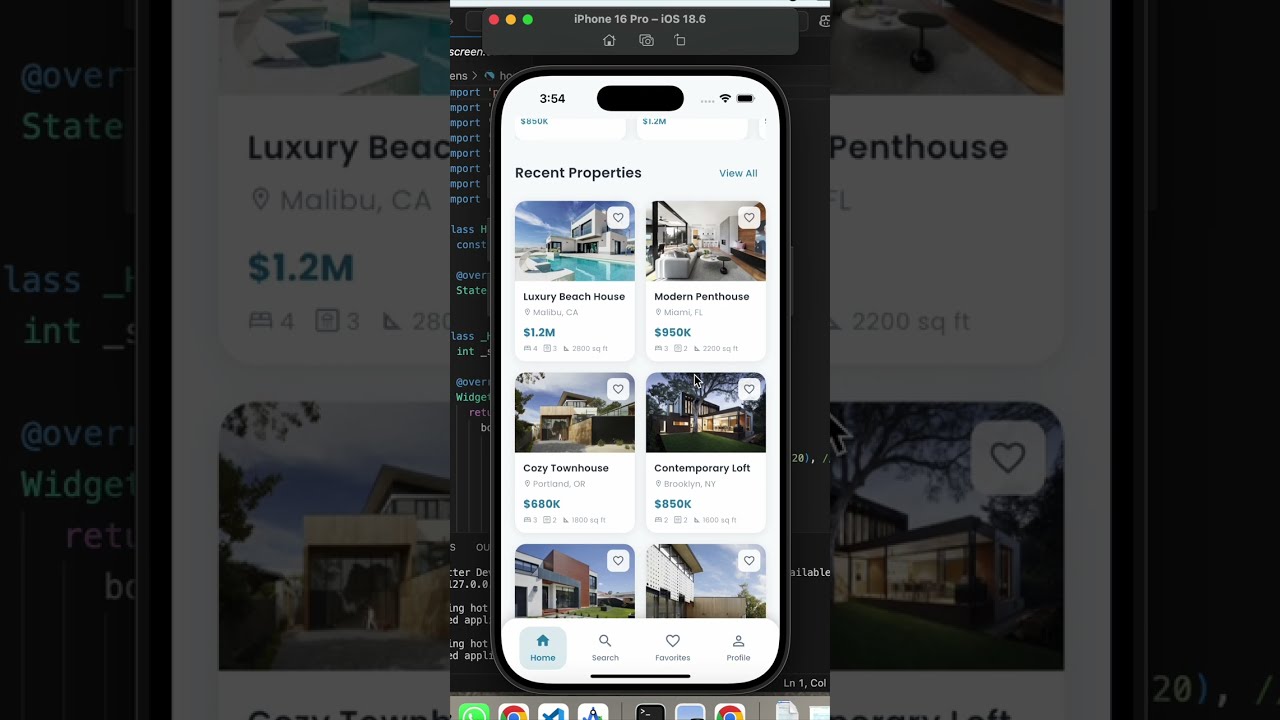 Free Real Estate Portal App UI/UX in Flutter | Elegant Property App Design
