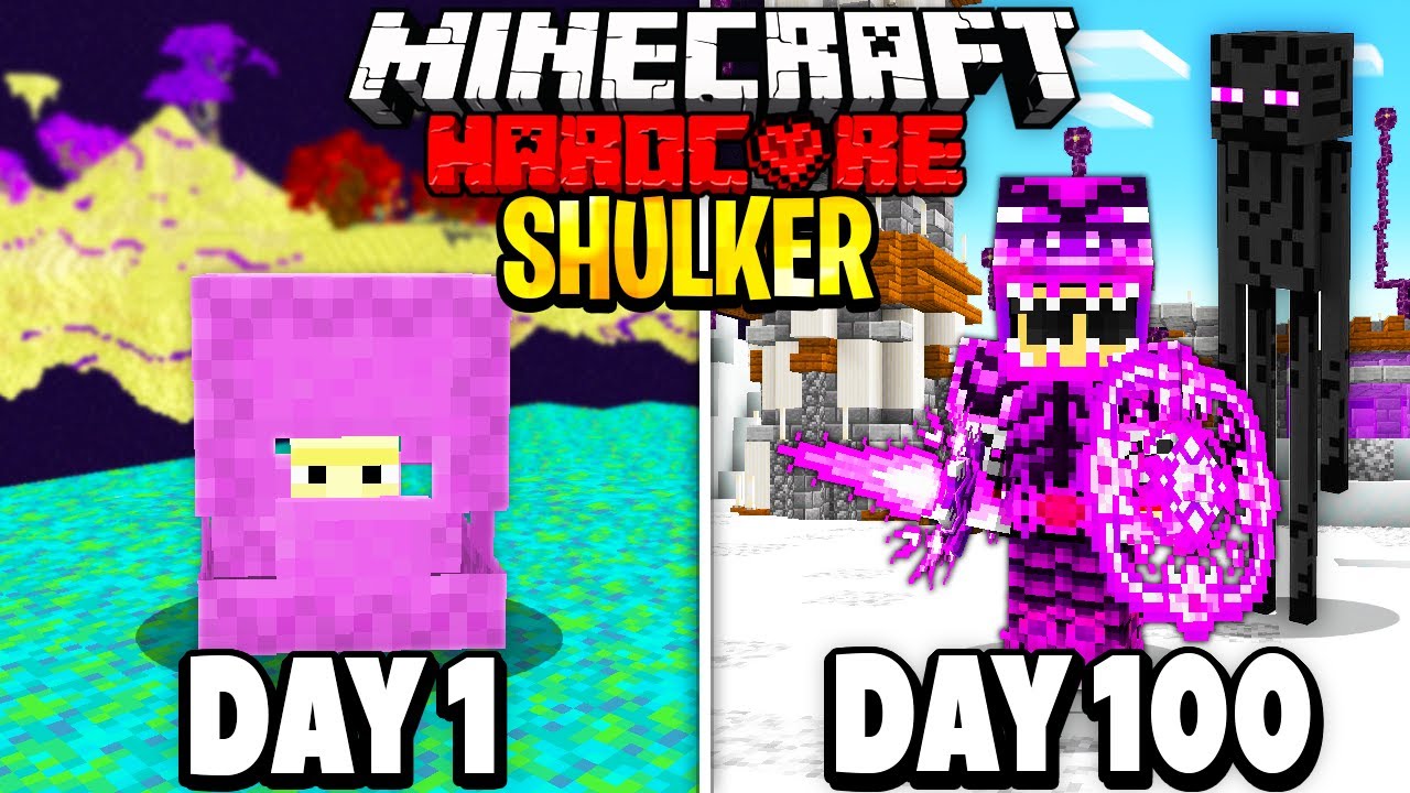 I Survived 100 Days as a SHULKER on Hardcore Minecraft.. Here's What Happened