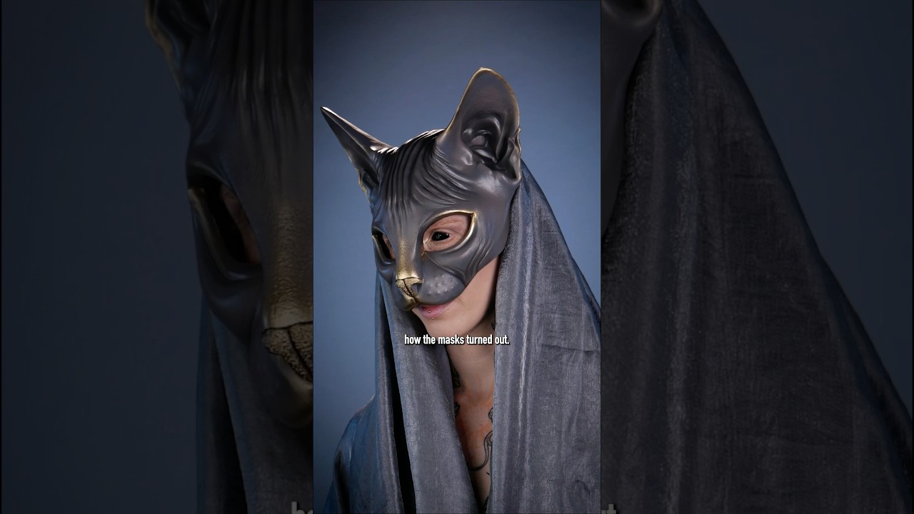 I made a Sphynx cat inspired mask #cosplay #sculpting