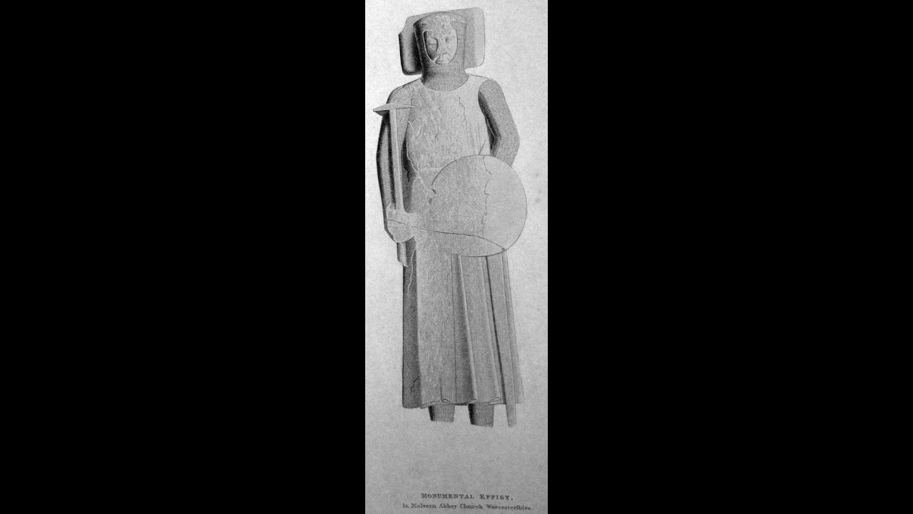 XIII century hammer and buckler: the effigy of Malvern Abbey