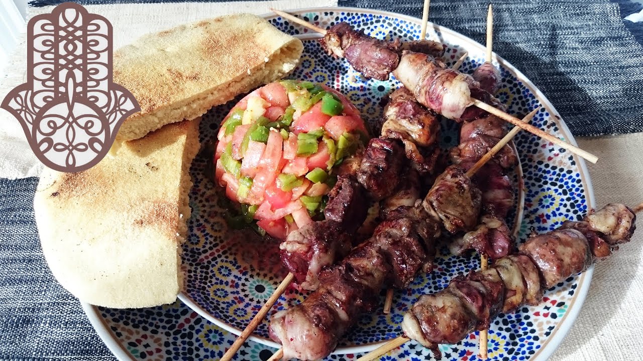 Brochettes de foie à la crépine de mouton-Boulfaf