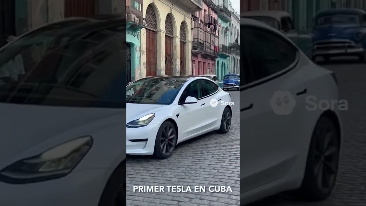 Primer Tesla en La Habana Cuba #cuba #documentalurbano #carroscuba #buggatti #lahabana #humorlatino
