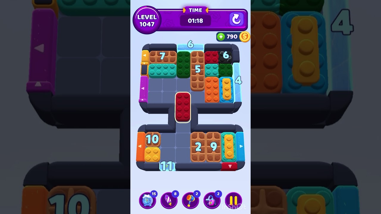 Color Block Jam Level 1047 &ndash; Full Puzzle Solution (No Boosters)